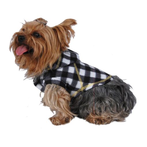 Anima Polyester Fleece Plaid Checked Hoodie Dog and Pet Jacket - 2