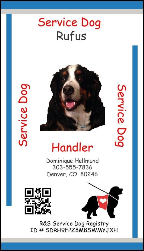 Personalized Service Animal ID Card with Online Registration