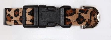 Dog Collar Quick Release - Cheetah Ultrasuede - XS (1 2"x8-11")