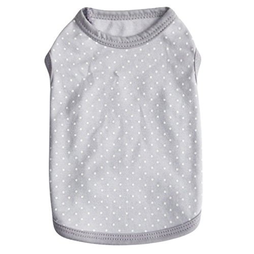 Ollypet Grey Dog Shirt Puppy Cat Pet Apparel Dot Teacup Chihuahua Clothes