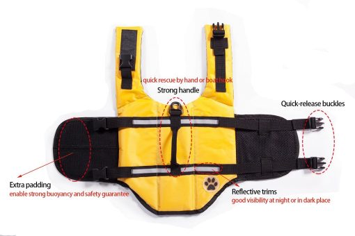Designer Dog Life Jacket Pet Saver Vest Coat Floation Float Ait Buoyancy 3