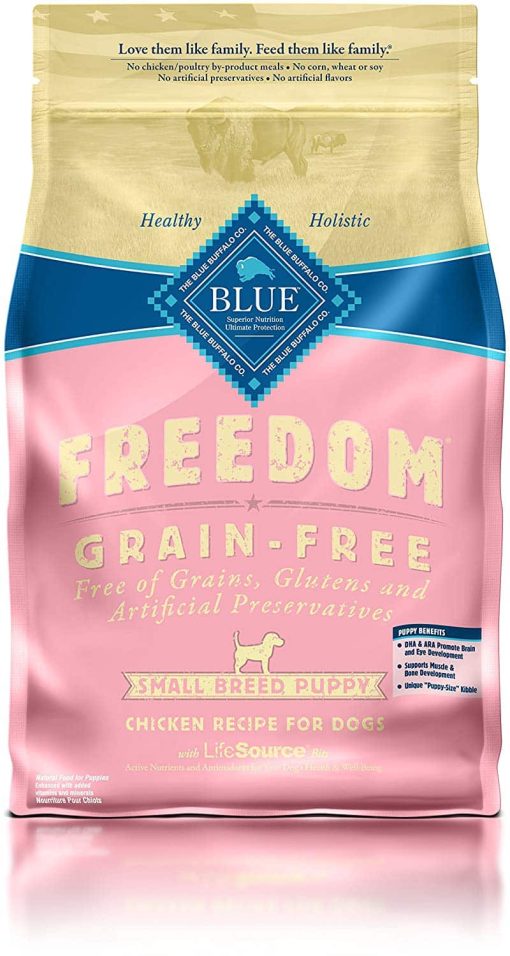 Blue Buffalo Freedom Grain Free Natural Puppy Small Breed Dry Dog Food, Chicken 4-lb
