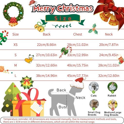 Dog Christmas Pajamas Reindeer Costume Puppy Hoodie Sweatshirts Xmas Cute Elk Pet Clothes 4