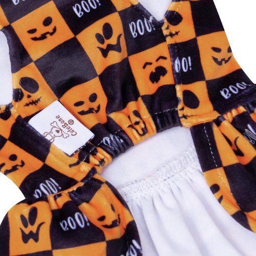 CuteBone Turtleneck Dog Velvet Dress Halloween Puppy Skirt Costume Pet Clothes Cat Apparel with Bow Hair Rope for Small Dogs CVD10XXS - 9