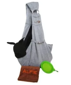 Alfie Pet by Petoga Couture - 3-Piece Dog Park Bundle Chico 2.0 Revisible Pet Sling Carrier, Microfiber Fast-Dry Towel, Rosh Collapsible Travel Bowl
