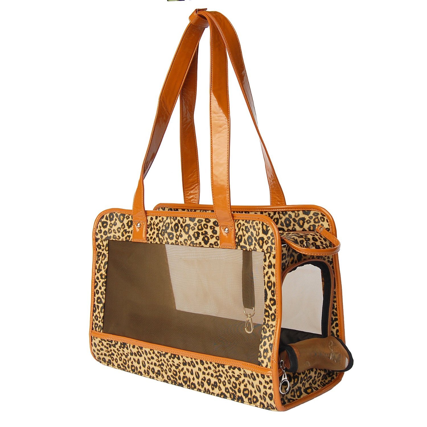 CheetahPrint Pet Carrier w/ Faux Leather Trim (Various Colors)