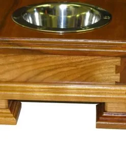 Finest Solid Wood Cherry Elevated Dog Feeder - Raised Dog Bowl Stand Or Dog Food Dish Holder - For small DOGS Yorkies Boston Terrier Chihuahua Beagles Terriers Spaniels and more-2