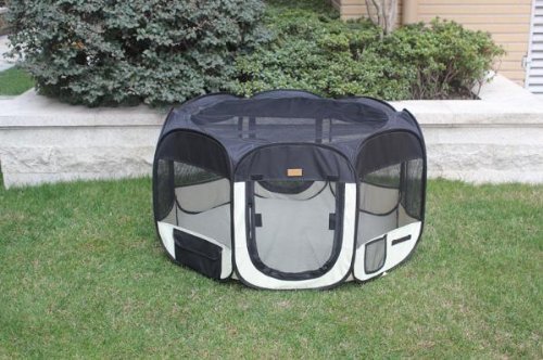 New Black As Seen On TV Pet Dog Cat Tent Playpen Exercise Play Pen Soft Crate S-1