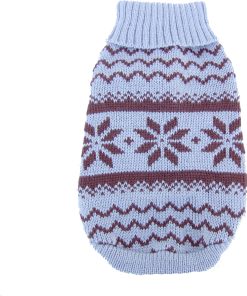 Anima Knit Snowflake Pattern Sweater - Blue/Pink (Large, Medium, Small, Extra Small)