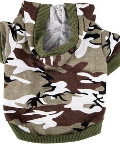 Army Green Camouflage Hoodie Pet Dog Clothes Camo Sweatshirt-S Size