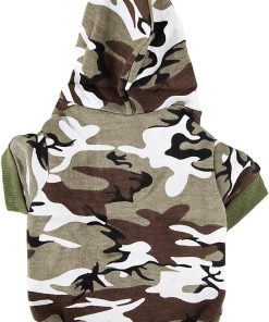 Army Green Camouflage Hoodie Pet Dog Clothes Camo Sweatshirt-S Size - 3