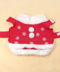 Chiqpets Red Dog Clothes with Cute Ball Snow Flower Christmas Dog Clothes Pet Apparel for Small Medium Dog Cat Chihuahua Yorkshire Poodle-3