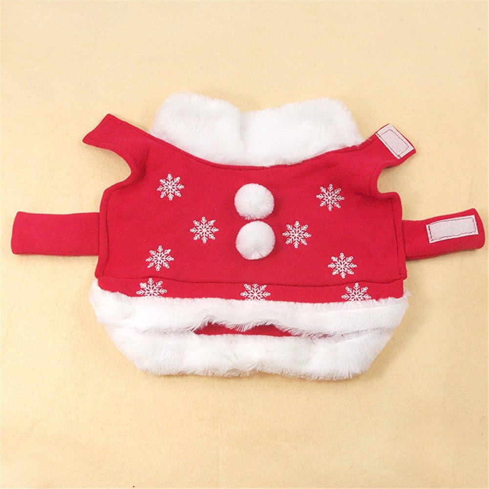 Chiqpets Red Dog Clothes with Cute Ball Snow Flower Christmas Dog Clothes Pet Apparel for Small Medium Dog Cat Chihuahua Yorkshire Poodle-3