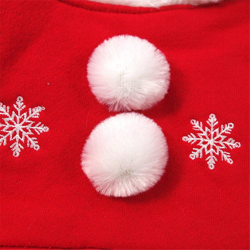 Chiqpets Red Dog Clothes with Cute Ball Snow Flower Christmas Dog Clothes Pet Apparel for Small Medium Dog Cat Chihuahua Yorkshire Poodle-5