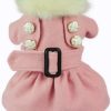 Fitwarm High Quality Noble Pink Woolen Pet Clothes for Dog Jackets Coat Dress - 1