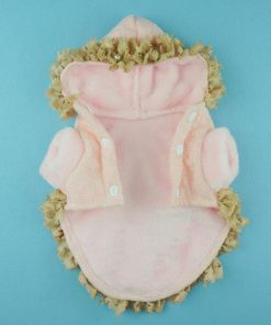 Fitwarm Luxury Rose Lace Pet Dog Dress Hoodies Clothes Thick Warm Jackets - 5