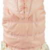 Fitwarm Noble Pink Floral Pet Dog Hoodie Coat Dress Warm Fleece Winter Clothes - 1