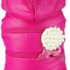 Fitwarm Pink Pet Dog Hoodies Coats Winter Jacket Apparel + Brooch - 1