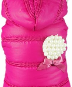 Fitwarm Pink Pet Dog Hoodies Coats Winter Jacket Apparel + Brooch - 1