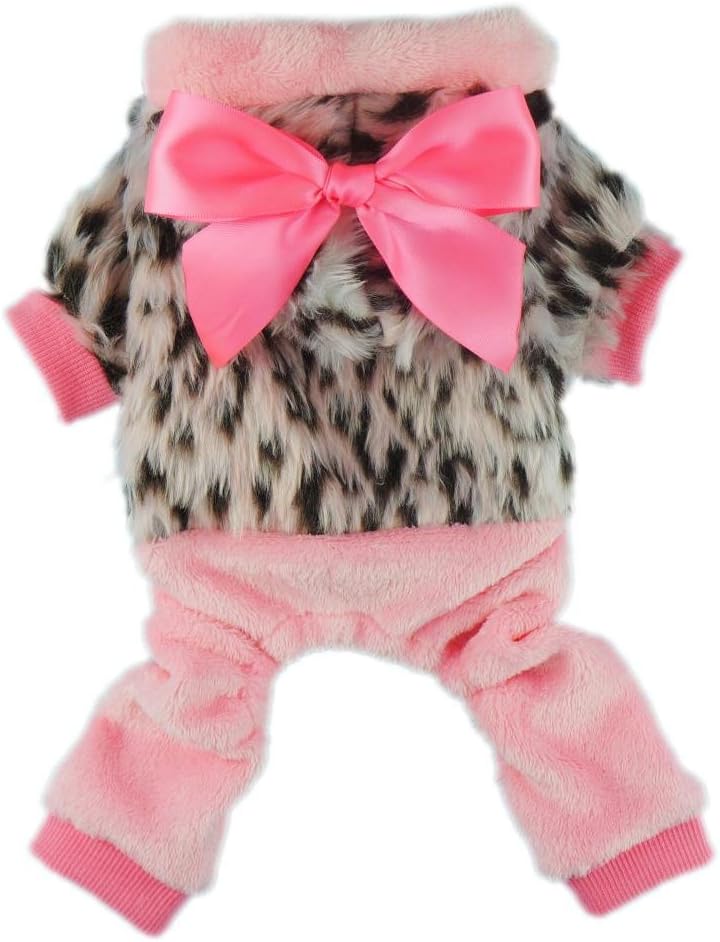 Fitwarm Pink Princess Ribbon Pet Clothes for Dog Winter Coats Hoodies Apparel - 1