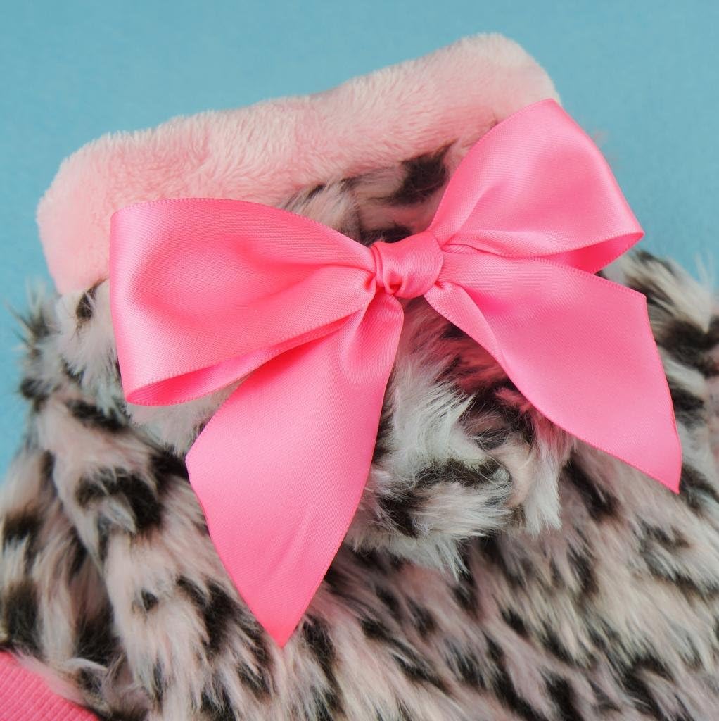 Fitwarm Pink Princess Ribbon Pet Clothes for Dog Winter Coats Hoodies Apparel - 3