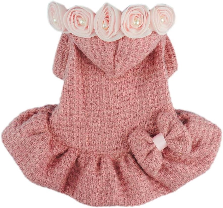 Fitwarm® Adorable Bowknot Pink Dog Sweaters for Pet Hoodies Coats Dress Clothes - 1