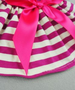 Fitwarm® Casual Striped Ribbon Pet Dog Dress Vest Shirts Soft Cotton Clothes Apparel - 3
