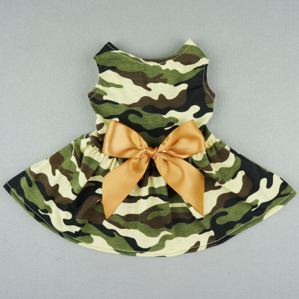 Fitwarm® Fashion Army Green Camouflage Pet Dog Dress Clothes Camo Shirts Vest Comfy Apparel - 2