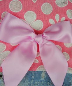 FurBaby Elegant Floral Pink Lace Denim Dog Dress for Pet Dog Cat Vest Shirt Clothes - 3