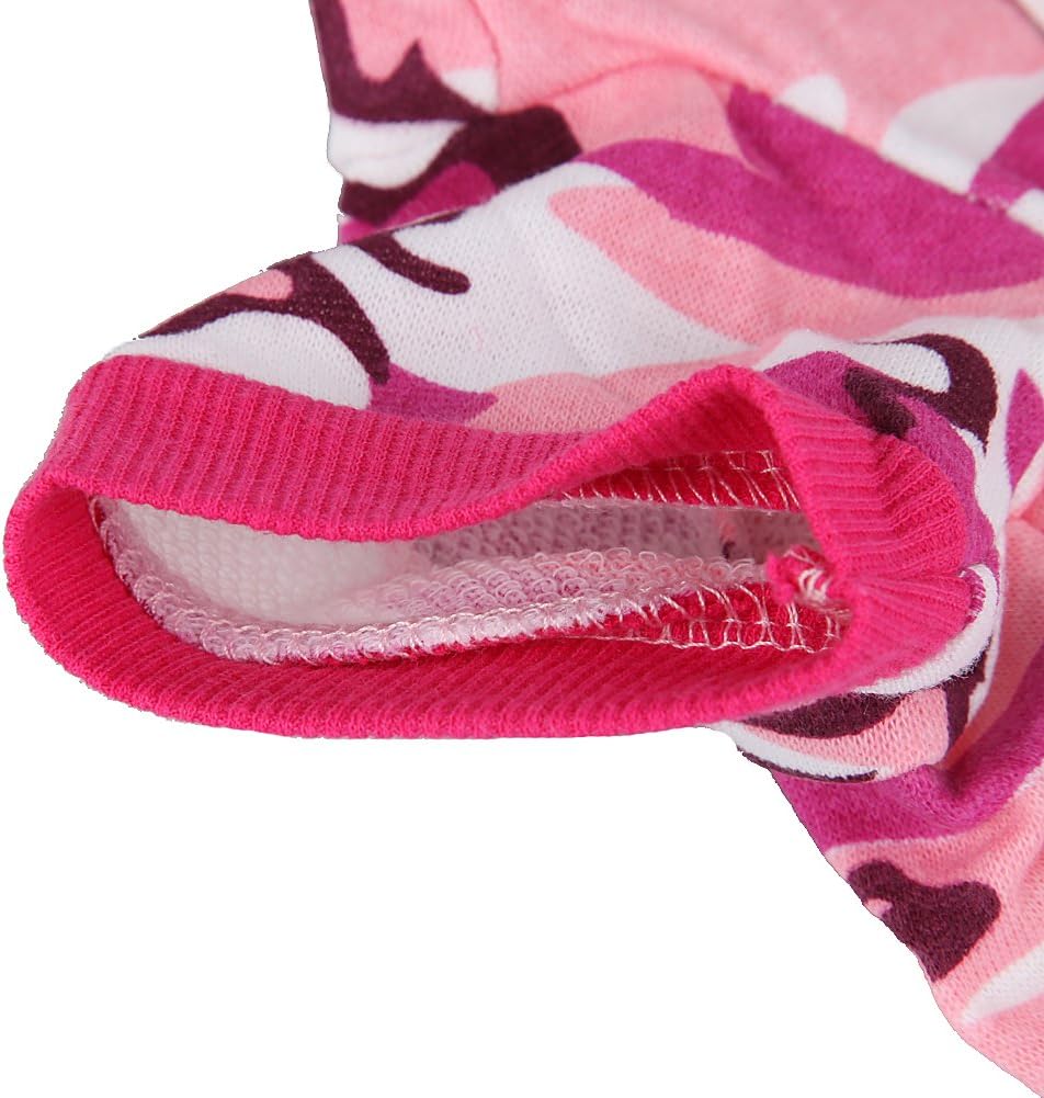 Pink Camouflage Hoodie Pet Dog Clothes Camo Sweatshirt-M Size - 3-4