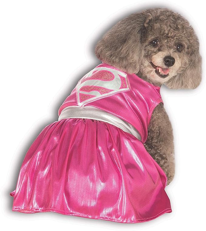 Rubies Costume DC Heroes and Villains Collection Pet Costume-Pink Supergirl - 1