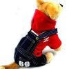 Pet Cat Dog Cherry Sweater Jeans Overalls Jumpsuit Coat Small Dog Clothes XS S M L XL-5