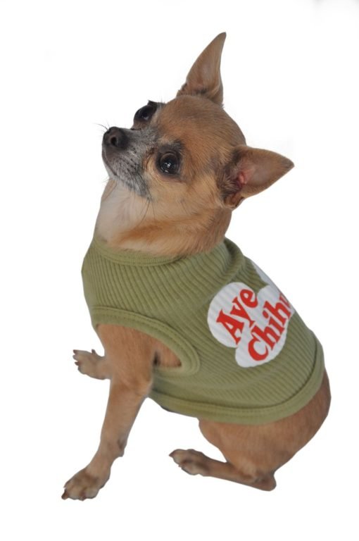 Doggie Tank Top, Aye Chihuahua, Green-1