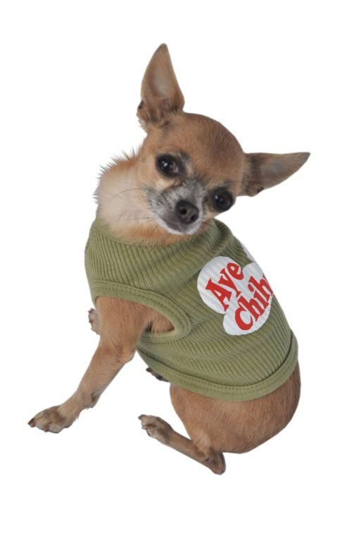 Doggie Tank Top, Aye Chihuahua, Green-3