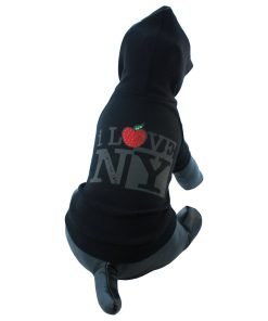 Monkey Daze Designer Dog Apparel - I love NY Hoodie - Color: Black, Size: S - 7