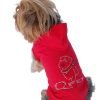 Anima Red Short Sleeve Poly Cotton Hoodie with Rhinestone Logo on Back - 1