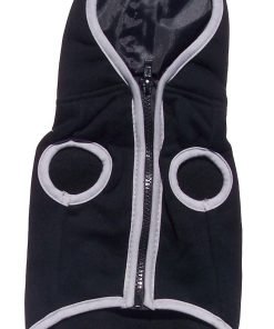 Dog Hoodie Sweatshirt Jacket, Black XS - 2