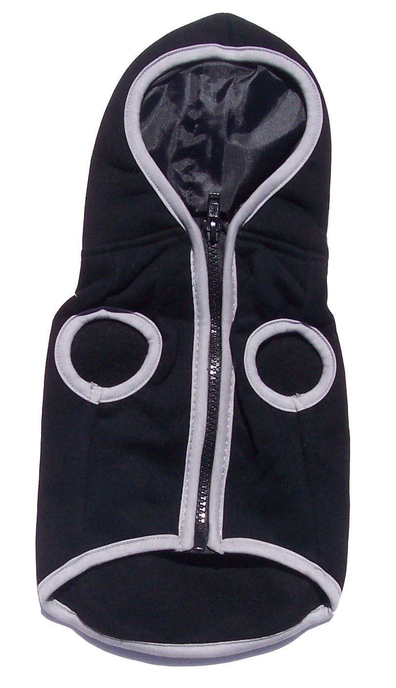 Dog Hoodie Sweatshirt Jacket, Black XS - 2