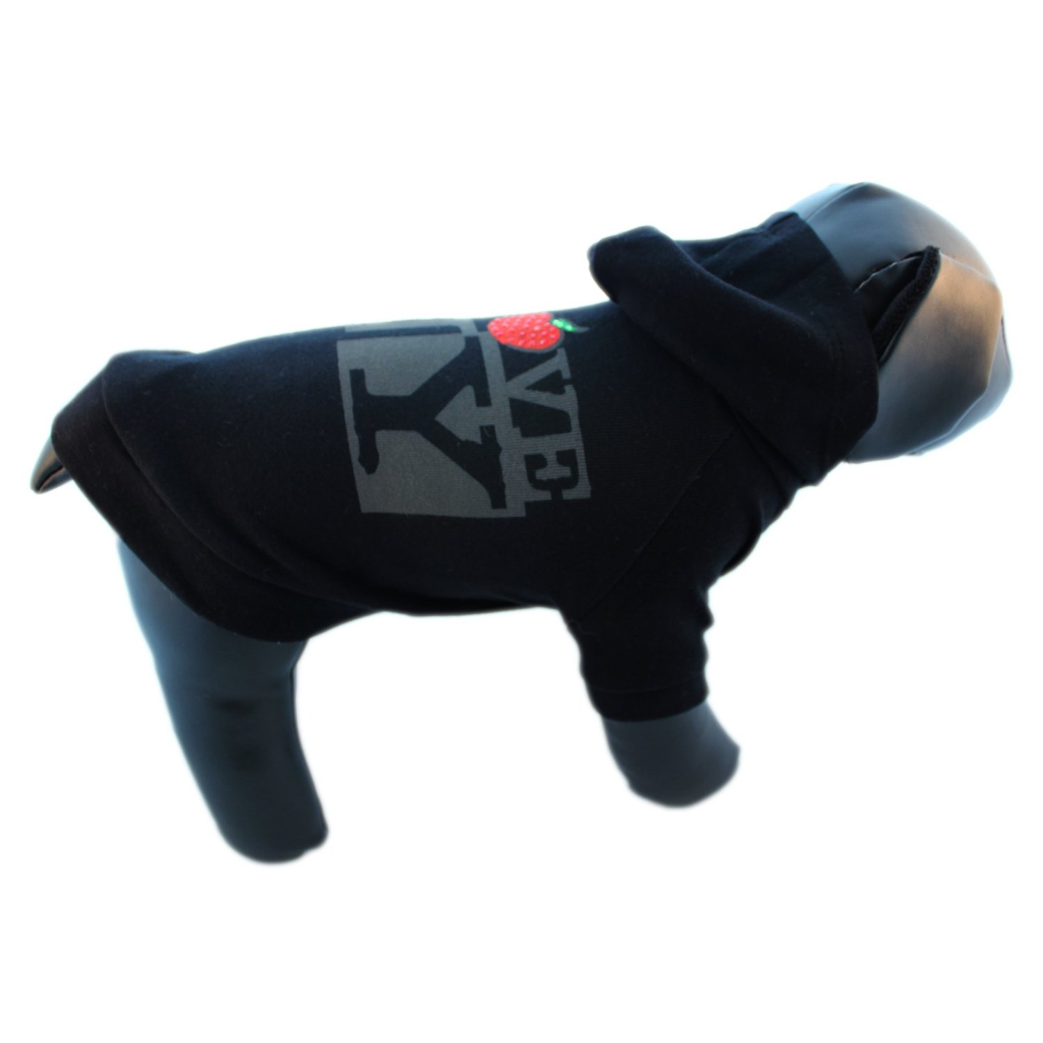 Monkey Daze Designer Dog Apparel - I love NY Hoodie - Color: Black, Size: S - 5