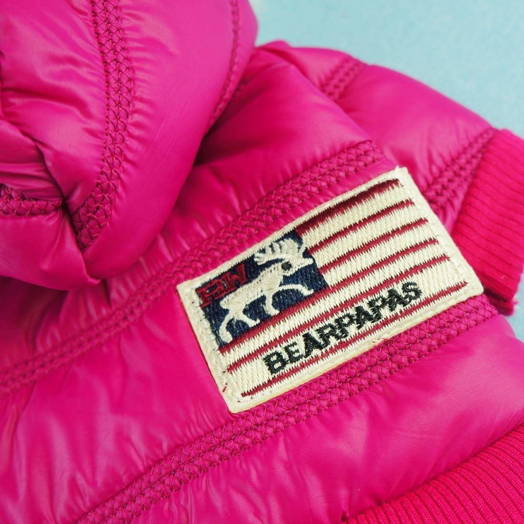 Fitwarm Fashion Faux Furred Pink Pet Hooded Clothes for Dog Coat Warm Winter Jumpsuit - 3