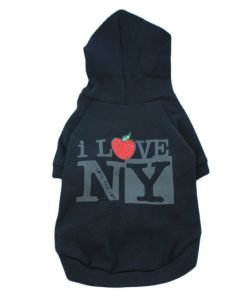 Monkey Daze Designer Dog Apparel - I love NY Hoodie - Color: Black, Size: S - 2