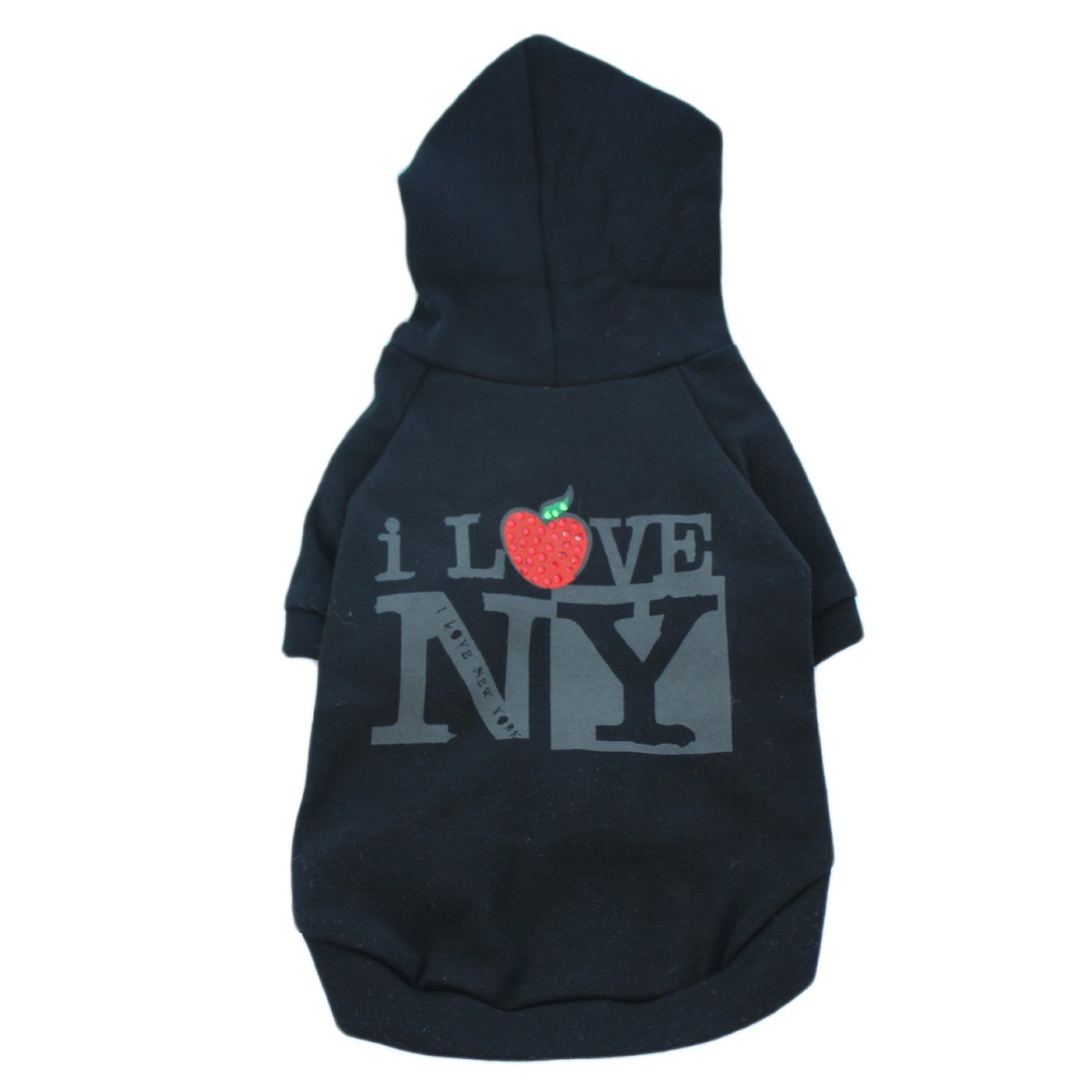 Monkey Daze Designer Dog Apparel - I love NY Hoodie - Color: Black, Size: S - 2