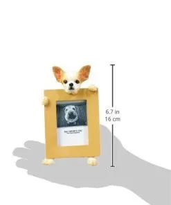 Chihuahua Picture Frame Holds Your Favorite 2.5 by 3.5 Inch Photo, Hand Painted Realistic Looking Chihuahua 2