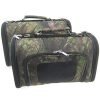 Sturdy Canvas Camo Camouflage Tree Leaves Pet Carrier 2 Piece Set w/ Carry Straps for Dog or Cat