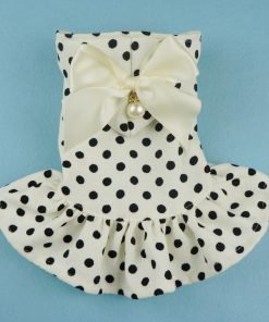 Fitwarm Graceful Ribbon Polka Dot Pet Apparel for Dog Dress Hoodie Clothes - 3