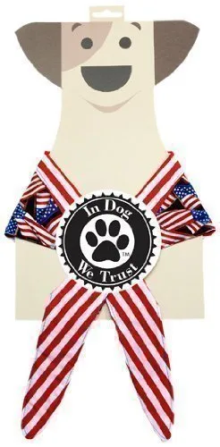 In Dog We Trust American Flag Bandana, X-Small, Black - 1