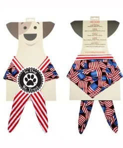 In Dog We Trust American Flag Bandana, X-Small, Black - 2