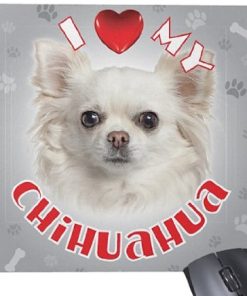 iLeesh i Love My Chihuahua Mouse Pad, White