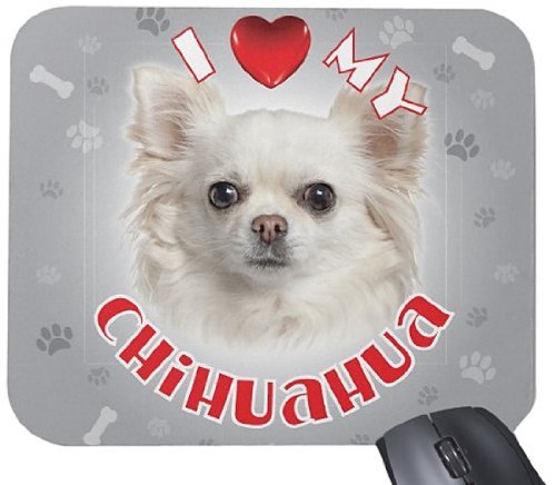 iLeesh i Love My Chihuahua Mouse Pad, White
