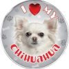 iLeesh I Love My Chihuahua Reflective Decal, White Long Haired
